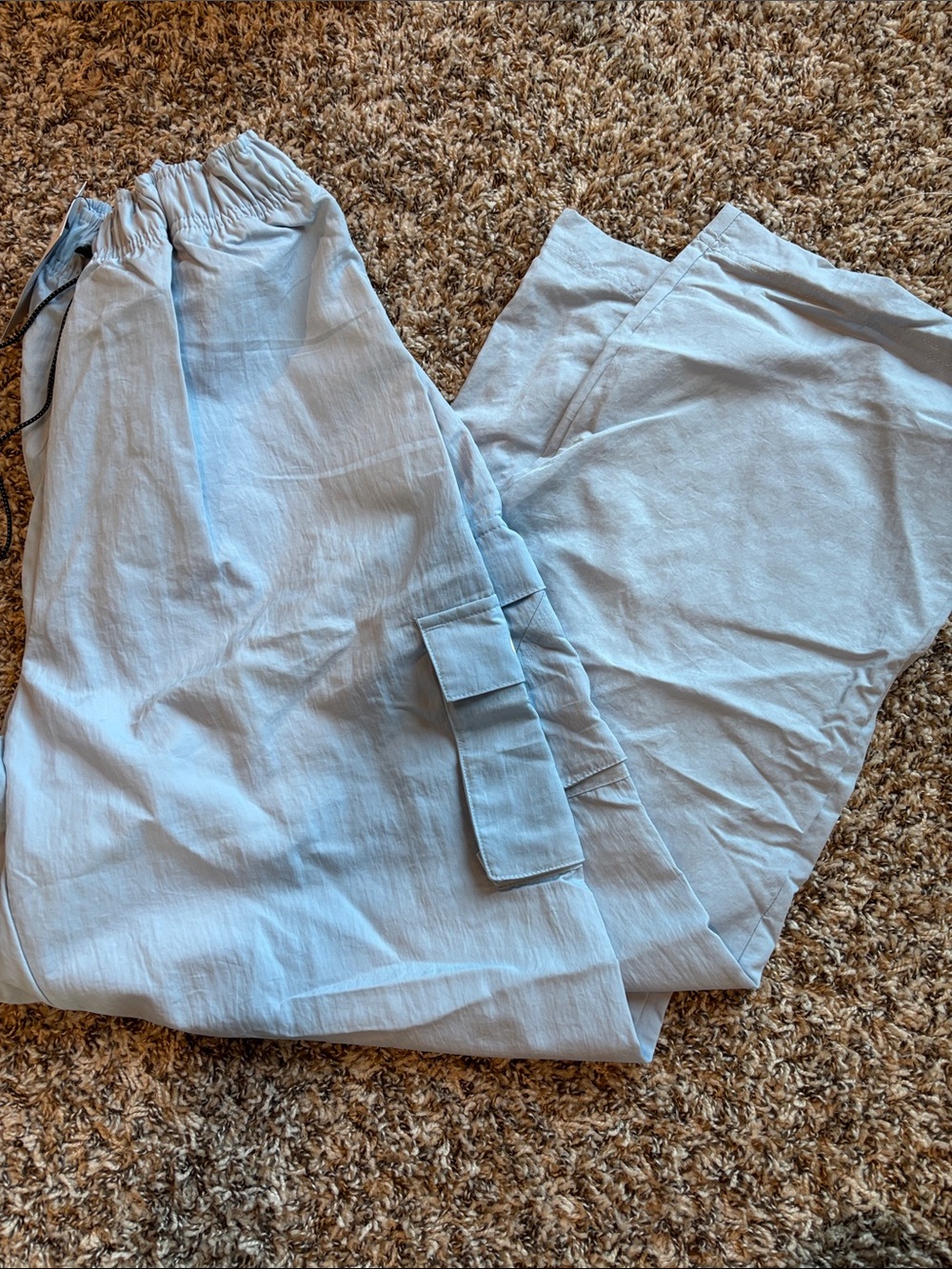 Nike Men's Pale Blue Cargo Pants with Drawstring